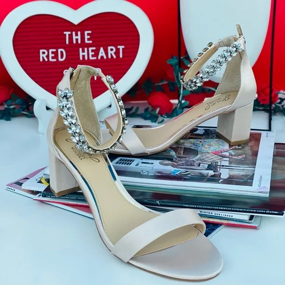 Jewel Badgley Mischka Bradley Ankle Strap Heels - Picture 3 of 9